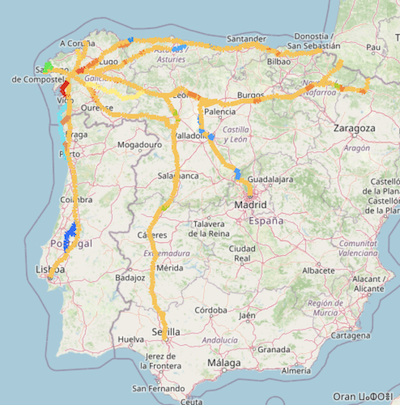 Map of all Caminos